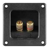 goobay conjunto de 2 bornes dorados para altavoz cuadrado negro