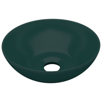 Lavabo De Baño Moderno | Lavabo De Cuarto De Baño Redondo Cerámica Verde Oscuro