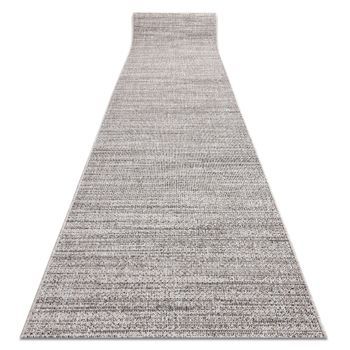 Alfombra De Pasillo Sizal Floorlux Modelo 20389 Plateado / Negro 120 C 120x440 Cm