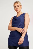 limited collection top azul sin mangas con cuello suelto mujer curvy y tallas grandes limited collection