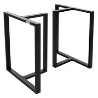 set 2x base de mesa en t 60 x 72 cm soporte negro mate ml-design