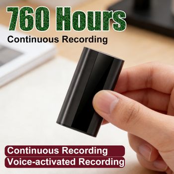 Grabadora de Voz Digital con Diseño Magnético, 760H de Audio, Grabación con un Toque, Reducción Inteligente de Ruido, Guardado Automático, para Estudiantes y Abogados