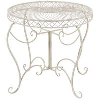 mesa de jardin sheela metal crema antiguo o 90 cm clp