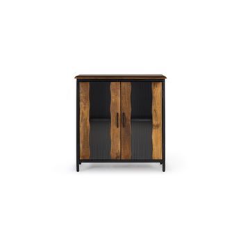 Aparador De Madera De Mango Y Metal Negro