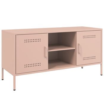 Mueble De Tv De Acero Rosa 100,5x39x50,5 Cm Vidaxl