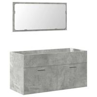 mueble de bano  armario de bano con espejo madera de ingenieria gris hormigon