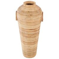 jarron decorativo de ratan 70 cm natural estilo boho rustico elatia