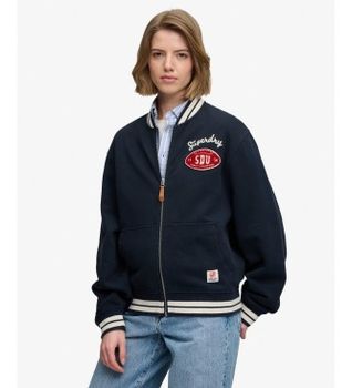 Superdry para mujer. W2012720A Chaqueta Country Club marino (M), Casual, Algodón