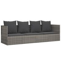 sofa tumbona de jardin  sofa de exterior con cojines ratan sintetico gris