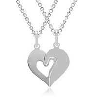 cadenas con colgante corazon recortado plata