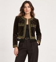 polo ralph lauren para mujer 211b23760001 chaqueta de terciopelo con adornosmarron 34 algodon clasico