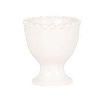 huevera de loza blanca