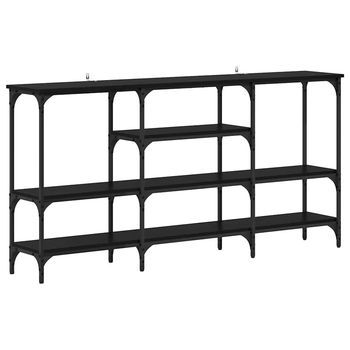 Mesa Consola Roble Negro 160 X 29 X 80 Cm Madera Contrachapada