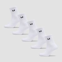 mp unisex crew socks 5 pack - white - uk 2-5