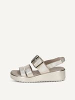 caprice sandal metallic made of leather with wedge heel size 37
