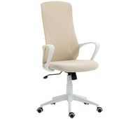 vinsetto silla de oficina giratoria silla de escritorio juvenil con altura ajustable funcion de basculante reposabrazos y respaldo alto 62x56x110-1195 cm beige