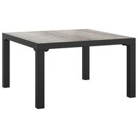 mesa de centro de jardin  mesa de exterior dpc y acero gris 55x55x31 cm