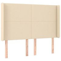 cabecero cama mueble de dormitorio con led de tela 147 x 16 x 118128 cm crema m020000486