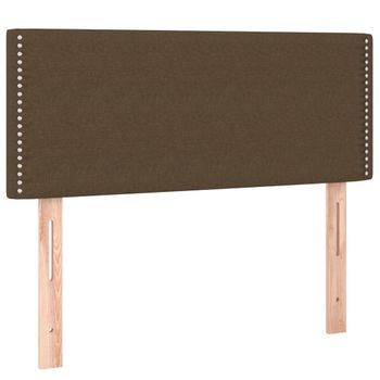 Cabecero Cama Mueble De Dormitorio Con Led De Tela Oscuro 80 X 5 X 78/88 Cm Marrón M02_0001092