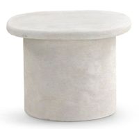 mesa de centro color cemento blanco de poliresina