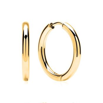 De aros de acero inoxidable chapados en oro
