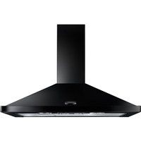 rangemaster leihdc110bb chimney cooker hood - black  brass black