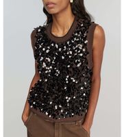 semicouture para mujer y5wd25 chaleco lorena marron m casual lana sin mangas  tirantes