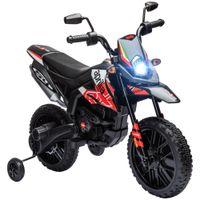 aiyaplay moto electrica para ninos 12v con licencia aprilia con ruedas auxiliares desmontables 6 kmh suspension trasera rojo