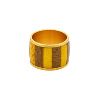 juego de 4 servilleteros de acero amarillo y dorado d4