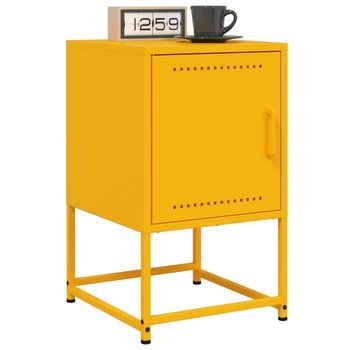Mesitas De Noche - Mueble De Dormitorio - Acero - Amarillo Mostaza (36x39x60.5cm)