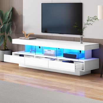 Mueble De Tv - Mueble Para Salón - Tablero De Partículas - Blanco (160x38x50.5cm)