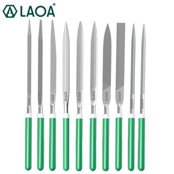 LAOA 10 Uds juegos de archivos lima plana de molienda de Metal herramienta de lijado manual cuadrado redondo 5*180mm