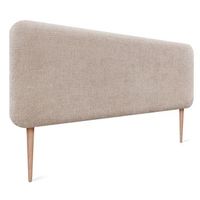 dhome cabecero tapizado en lana liso con patas redondeado para pared acusticos cabeceros absorbentes cabezal cama dormitorio beige 135cm