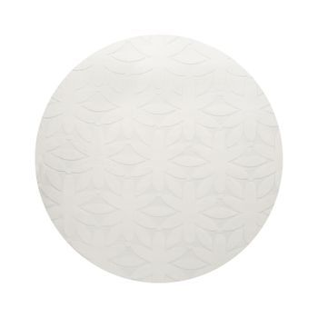 Alfombra Redonda Decorativa De Jacquard 160 Cm Blanco Crema Hood