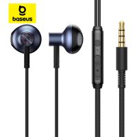 audifonos con cable baseus h19 sonido estereo 6d con bajos profundos auriculares intrauditivos con conector de 35mm y microfono para xiaomi samsung iphone 6