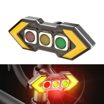 BIKIGHT Control Remoto Inalámbrico Señales de Giro Izquierda Derecha Luz Trasera para Bicicleta Detección de Frenado Int