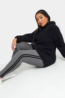 yours leggings grises franjas laterales mujer curvy y tallas grandes yours