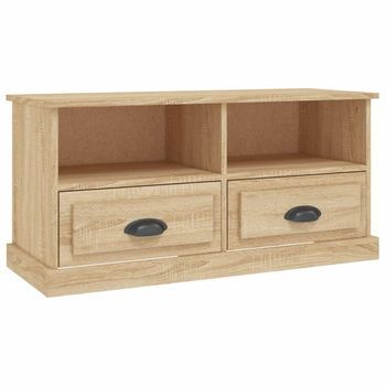 Mueble Para Tv Madera Contrachapada Roble Sonoma 93x35,5x45 Cm Vidaxl