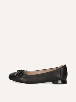CAPRICE Ballerina, black, made of Leather with Trapeze heel, Size 36