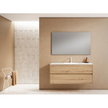 Mueble Mydesign 120 Cm, Estructura Roble Moderno Frontal  Roble Moderno. Pack Mueble + Lavabo.
