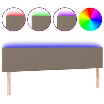 Cabecero Con Led De Tela Gris Taupe 160x5x78/88 Cm Vidaxl