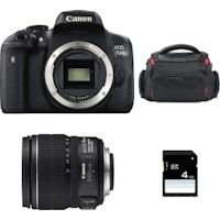 Canon EOS 750D + EF-S 15-85 mm f/3.5-5.6 IS USM + Bolsa + SD 4Go