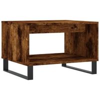 mesa de centro 50x60x40 cm madera trabajada y hierro - marron