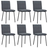 sillas de comedor 6 uds  silla de cocina terciopelo gris oscuro