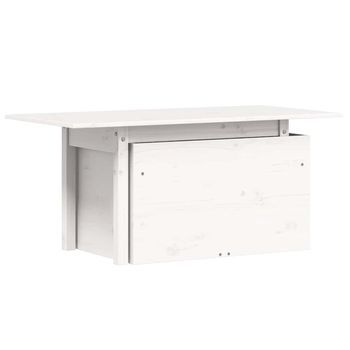 Mesa De Jardín | Mesa De Exterior Madera Maciza De Pino Blanca 100x50x75 Cm