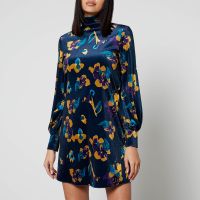 maxco floral velvet-jersey tunic dress - s