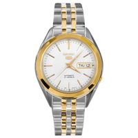 reloj hombre automatico seiko 5 classic snkl24k1 38 mm   30 m correa de acero bicolor