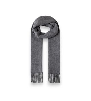 Hackett London para hombre. HM0400108 Bufanda Solid Patch Cash gris (OSFA), Casual, Clásico, Cachemir