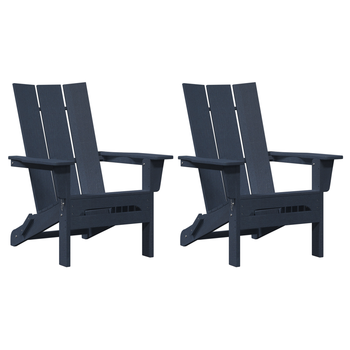 Sillas Adirondack Plegables 2 Uds Azul Marino 74.5x80.5x90 Cm Hdpe Cfw740086