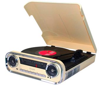 Lauson 01TT15 tocadisco Tocadiscos de tracción por correa Beige, Negro